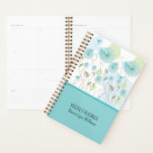 Aquarelle bleue Floral personnalisable (Devant avec enveloppe)