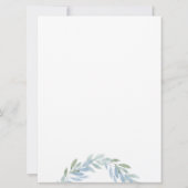 Aquarelle bleue Floral Wedding Invitations (Dos)