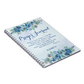 Aquarelle Bleue Florale Nom Bible Journal de prièr (Côté Droit)