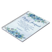 Aquarelle Bleue Florale Nom Bible Journal de prièr (Côté gauche)