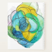 Aquarelle bleue Flower Inspiration Quote Planner (Dos)