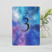 Aquarelle Bleue Grasse | Cartes de numéro de table (Debout devant)