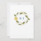 Aquarelle bleue Italia Faire-part de mariage citro (Dos)