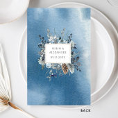 Aquarelle Bleue Laver et Foliage Elégant Menu