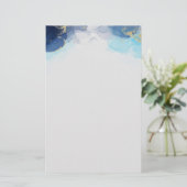 Aquarelle bleue marbre papeterie (Debout devant)