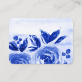 Aquarelle bleue Mariage Floral Table Place Cartes (Dos)