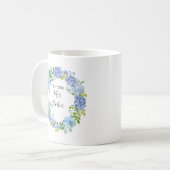 Aquarelle Bleue Mariée Florale Pour Être Mug De Ca (Devant gauche)