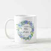 Aquarelle Bleue Mariée Florale Pour Être Mug De Ca (Gauche)