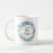 Aquarelle Bleue Mariée Florale Pour Être Mug De Ca (Gauche)