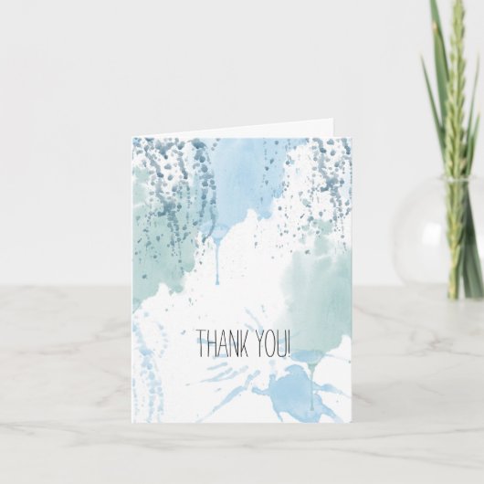 Aquarelle bleue Merci Abstrait (Devant)