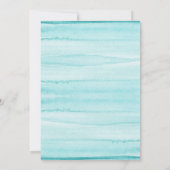 Aquarelle bleue Moderne Garçon Baptême Invitation (Dos)