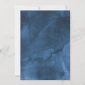 Aquarelle bleue moderne | Invitation bat mitzvah (Dos)