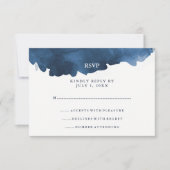 Aquarelle bleue moderne | RSVP bat mitzvah (Devant)