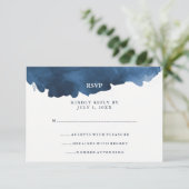 Aquarelle bleue moderne | RSVP bat mitzvah (Debout devant)