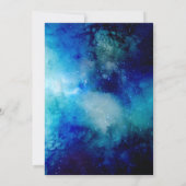Aquarelle bleue Nebula Faire-part de mariage (Dos)
