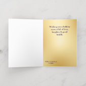 Aquarelle bleue Noël Plié Foil Carte de vacances (Couchage intérieur)