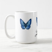 Aquarelle bleue Papillon Cadeaux de café Mug (Gauche)