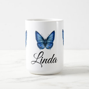 Aquarelle bleue Papillon Cadeaux de café Mug
