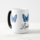 Aquarelle bleue Papillon Cadeaux de café Mug (Devant gauche)