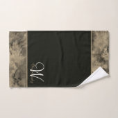 Aquarelle bleue personnalisée Blanc Élégant Monogr (Serviette à main)