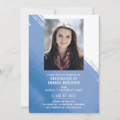 Aquarelle bleue Photo Graduation Party Invitation (Devant)