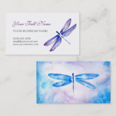 Aquarelle bleue pourpre des cartes de visite | de (Devant / Derrière)