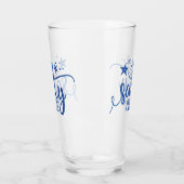 Aquarelle bleue Salé Vibes Plage Pint Verre (Gauche)