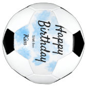 Aquarelle bleue simple anniversaire ajouter votre (Tourné)