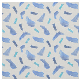 Aquarelle bleue Spots Tissu de linge d'ivoire