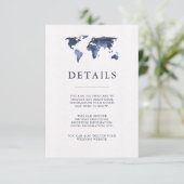 Aquarelle bleue sur fond blanc | Carte du monde Dé (Debout devant)