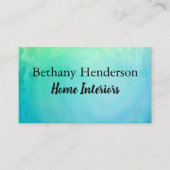 Aquarelle bleue verte Carte de visite féminine (Devant)