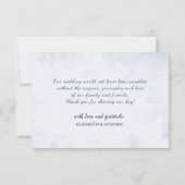 Aquarelle Blue & Gold Mountains Mariage Merci (Dos)