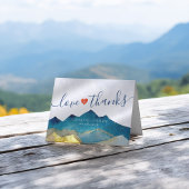 Aquarelle Blue & Gold Mountains Mariage Merci