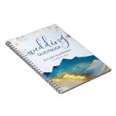 Aquarelle Blue Golden Mountain Mariage Livre d'or (Côté Droit)