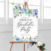 Aquarelle Blue Hydrangeas Affiche de bienvenue de 