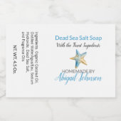 Aquarelle Blue ivoire Starfish Étiquette de savon  (Étiquettes simples)