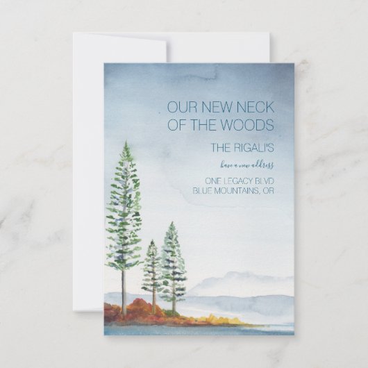 Aquarelle Blue Mountains Moving Faire-part (Devant)