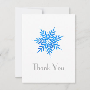Aquarelle Blue Snowflake Merci