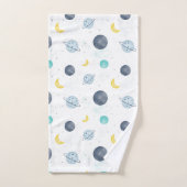 Aquarelle Blue Space Planet Motif (Serviette à main)