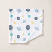 Aquarelle Blue Space Planet Motif (Gant de toilette)