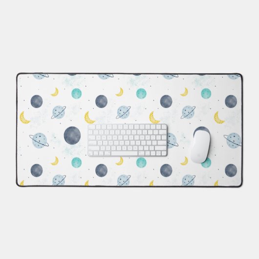 Aquarelle Blue Space Planet Motif (Clavier et souris)