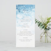 Aquarelle Blue Winter Wedding Menu (Debout devant)