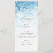 Aquarelle Blue Winter Wedding Menu (Devant)