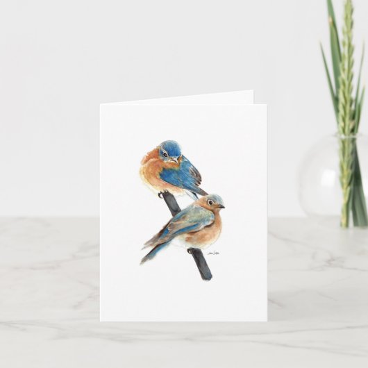 Aquarelle Bluebird Couple Art (Devant)