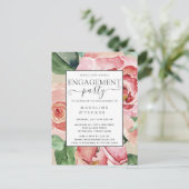Aquarelle Blush Floral Engagement Invitation (Debout devant)