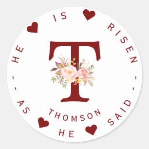 Aquarelle Blush Floral Monogram Étiquette de adres