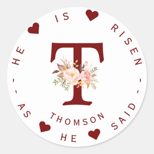 Aquarelle Blush Floral Monogram Étiquette de adres (Devant)