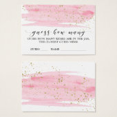 Aquarelle Blush & Gold Devinez combien de cartes d (Devant & derrière)
