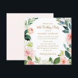 Aquarelle Blush Gold Floral 16e Invitation d'anniv<br><div class="desc">Invitations d'anniversaire florales plus modernes dans le Little Bayleigh Store!</div>