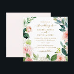Aquarelle Blush Gold Floral Wedding Invitation<br><div class="desc">Invitations de mariage florales plus modernes dans le Little Bayleigh Store!</div>
